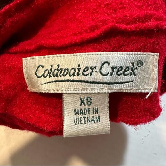 Coldwater Creek Red Felted Wool
Jacket Tattered Lagenlook Button Front Size XS - Picture 7 of 8